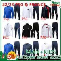 2022/2023 Tracki piłkarskie zestawy 22/23 Zestawy francuskie przetrwanie Hommes Sportswear Training Suits Footba Soccer Tracksuit PSGS Kurtka Futbol Men Long Rleeves