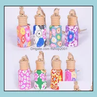Packing Bottles Hanging Rope Polymer Clay Empty Bottles 15Ml Essential Oil Per Cars Decoration Mix Colors Car Diffuser Bottle Sn3888 Dhwji