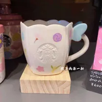 Muggar Japan Starbucks Cup 2022 Cherry Blossom Butterfly Flower White Ceramic Mug Valentine's Day Gift