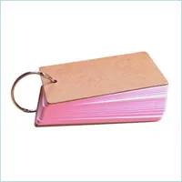 Greeting Cards Greeting Cards Portable Buckle Binder Notes Flash Memo Pads Diy Blank Card Stationery Simple Word Book Drop Delivery 2 Dhlv3