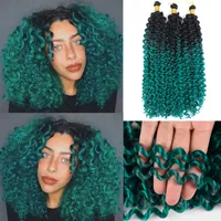 Lans 14 pouces Water Wave Crochet Hair Extensions Bohemian Crochets tresds Synthetic Traiding Poil Pure Blonde Couleurs Bulk LS22
