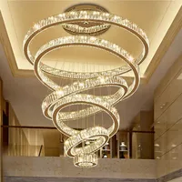 Luxury Modern Chandelier Lighting Large Stair Light LED Crystal Lamp Home Decoration Fixtures304u