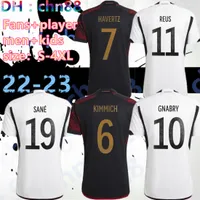 S-4XL 2022 Soccer Jerseys Germanys Hummels Kroos Werner Muller Boys Set Football Shirt T Gotze Sanea Khedira Reus German 22 23 Men Kid Kit Kit Fans Versoin