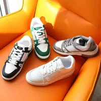 캐주얼 신발 하이 에디션 트레이너 보드 클래식 자수 가죽 작은 흰색 녹색 애호가의 다목적 캐주얼 신발