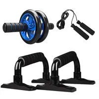 Muscle Exercise Equipment Abdominal Press Wheel Roller Home Fitness Equipment Gym Roller Trainer with Push UP Bar Jump Rope253o