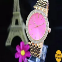 2018 Luxury Design Rosegold Frau Diamant Uhren Elegante Damenkleider Stahlgurt Klappschnalle Kristall Armbanduhr Geschenke für 283b