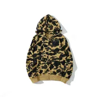 2022 Camo Yellow Camo Bathing Bathing Shark Camouflage Camouflage M manches à manches longues Full Zipper pour hommes
