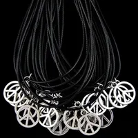Joyer￭a completa lote 50pcs hombres dise￱o de aleaci￳n de la moda de la mujer encantadores de letrero de paz collares de collares hj11278e
