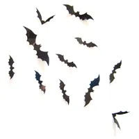 12st Dekoration 3D Black PVC Bat Halloween Party Diy Decor Bar Room Halloween Partoies Scary Decos Props Wall Sticker 20220906 D3