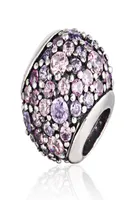 100 925 Sterling Silver Pink and Purple Pave Bead Fits European Pandora Jew