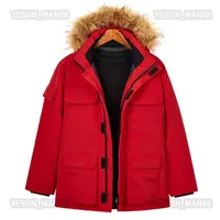 Canada Mens Winter Down Jackets Womens Puffer Jacket Thick Coats Long Warm Outdoor Classic Windproof Waterproof Parka red
