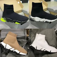 2022 Men Designer Sneakers Women Sock Technical 3D Knit Sock-like Trainers Designer Shoes Fashion White Black Graffiti Sole Casual Shoes NO18