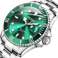 Olevs erkek saatleri moda iş su geçirmez kuvars bileği saat erkekler en iyi marka lüks paslanmaz çelik kayış spor saati Mal249u
