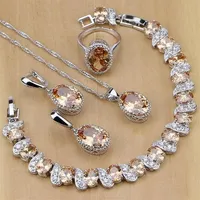 925 set di gioielli da sposa in argento in argento sterling set di gioielli con zircone per orecchini da donna anelli a ciondolo anelli di cocamera T190705340D