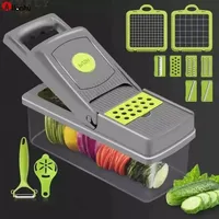 14pcs outils de coupe de légumes Mandoline Mandoline Slicer Fruit Petato Peeler Carrot Ratter Accessories Panier Slicer Tool 906