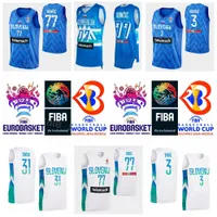 Print Slovenia 2022 Eurobasket Basketball 31 Vlatko Cancar Jersey Nationaal Team 27 Ziga Dimec 4 Ziga Samar 5 Luka Rupnik 6 Aleksej Nikolic 7 Klemen Prepelic Shirt