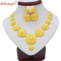 Orecchini collana Adixyn India Gold Color Jewelry Set di gioielli CHOKER Africano Nigerian Bridal Wedding Regalo N06081223Z