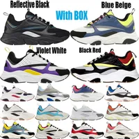 avec design de bo￮te Luxurys B22 Chaussures d￩contract￩es pour hommes Femmes Coue Calfskin R￩flexion Noir blanc technique Vintage Chunky Outdoor Sneakers Trainers 36-45