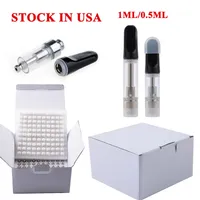 Stock en EE. UU. TH205 Atomizadores de cartucho Vape Packagings 0.5ml 1 ml Tanque de vidrio grueso Vac￭o Dab Dab Cosos Vaporizador E Cigarrillos 510 Hilo