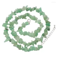 Jóias artesanais para mulheres femininas lascas africanas miçangas de cristal nuail verde a aventurina de pedras de pedra acessórios para presentes A927