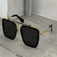 Shinny Black Gold Square Sunglasses Men Square Sunglasses Fashion sunglasses UV 400 lens eye wear New with box273M