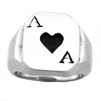 Fansteel Paslanmaz Çelik Takı Veterinerler Ace of Spade Gamble Kalbi Ace Biker Ring Love Ring Hediye Kızkardeşler için FSR08W89242S