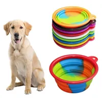 Camouflage Pet Bowl Silicon zusammenklappbares Klapperpuppenschalen mit Karabiner tragbarer Haustier Hund Schüssel für Außenreise -Lebensmittel Wasser Fütterung Zm