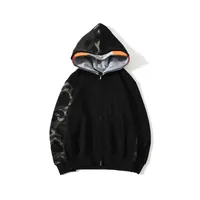High quality tiger Mens hoodies designer men women Shark full zip hoodie jacket color grid Harajuku sweatshirt Fashion co-branding Luminous camouflage hoodys 3-10