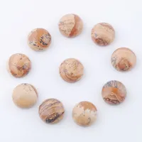 Gem Stone Natural Owyhee Picture 12mm Round Flat Back Cabochon Cab No Drill Hole Beads Acking Heactings U3250