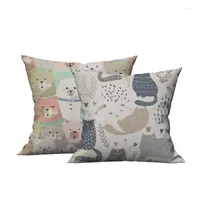 Pillow Cutecartoon Multi Cat Dogs Print Super Soft Velvet Cover Decorative Case Home Chair Couch Throw Covers