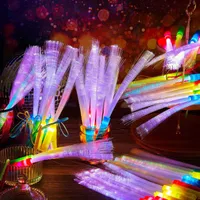 Andere festliche Partyversorgungslieferungen Glasfaserstäbe Leuchstangen LED Leuchten Zauberstab mit 3 Blitzmodi enthalten Batterien für Kinder Sport1 AM40L
