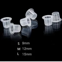 1000Pcs lot Plastic Microblading Tattoo Ink Cup Cap Pigment Clear Holder Container S M L Size For Needle Tip Grip Power Supply273f