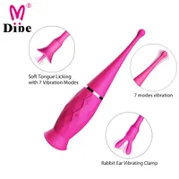 Beauty Items DIBE 7 modes vibrator licking vagina rabbit pussy silicone clitoral anal vibration stimulator sexy machine adult toys for woman