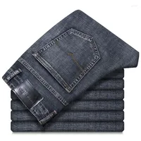 Brand de jeans masculin Summer hommes lâches décontractées pantalon élastique de jean élastique masculin Classic rétro gris plus taille 40 42 44