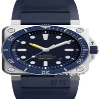 New Mens Automatic Mechanical Ceramic Bezel Watch Bell Aviation Sport Dive Watches Black Blue Rubber Waterproof AAA 296W