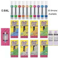 Jeeter Carts 0.8ml Atomizers Vape Cartridges Yellow Foldable Box Packaging 510 Thread Vape Pen Wax Vaporizer E Cigarette Empty 10 Strains Available