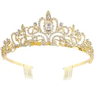 Diaderos Coronas y tiaras de la reina de cristal con banda para la cabeza de peine para mujeres Accesorios para el cabello de las ni￱as Cumplea￱os de boda Hal Mjfashion Amiko