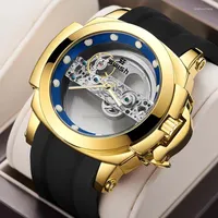 손목 시계 Swish Fashion Luminous Men Watch Busines Big Dial Mens 기계식 시계 자동 Tourbillon Skeleton Wristwatch