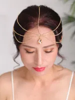 Coiffes Accessoires de mariage vintage Chaîne de tête en argent et or Bohemian Hair Jewelry Party Party Band pour femmes Crown Bridal Headswear