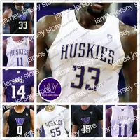 대학 농구 착용 워싱턴 허스키 2020 NCAA #4 Matisse Thybulle 5 Jaylen Nowell Jamal Bey 15 Marcus Tsohonis Purple Black White Basketball Jersey 4XL