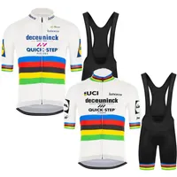 Julian Alaphilippe World Cycling Jersey Set Quick Step Clothing Road Bike Suit Suit Bicycle MTB 유니폼 Maillot Racing Setss303b