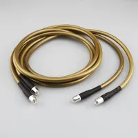 1 Digital sAudio &amp; Video Cables 1pair hifi jack High Quality OFC pure copper plated silver 2 to2 Audio Cable Line Wire