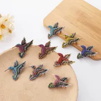 Hummingbird Broschen Pin Set für Frauen Mädchen Männer elegante Seidenschal Tiervogel Broschen Clip Kragen Modeschmuck