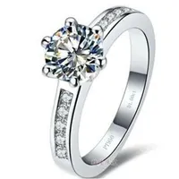 Feines Whole - US -GIA -Zertifikat 1KCT Authentic Sona Diamond Ring 18K Gold -plattierte Hochsimulationsbohrer Set Diamond White269b