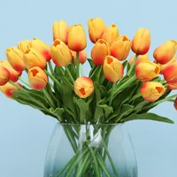 Dekorative Blumen künstliche Tulpen gefälschte künstliche Pu -Tulpe -Bouquet Real Touch Flower Arrangement für Home Room Office Party Hochzeitsdekoration
