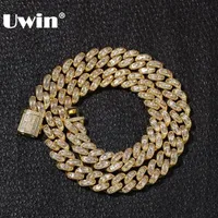 Uwin Luxury Iced Cubic Zircon Miami Baguette Cuban Link Cabellaces Hiphop Sqaure Cz Fashion Top Cality Mens Jewelry Chain286B