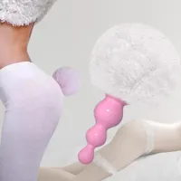 감압 장난감 실리콘 항문 플러그 남성과 여성용 플러시 섹스 장난감 토끼 꼬리 전립선 마사지 섹시한 에로틱 역할 놀이 엉덩이 플러그