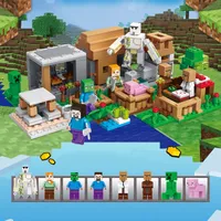 My World Small Village Szene Building Kit Blocks Model Mini -Figuren setzen Kinderspielzeug 30086