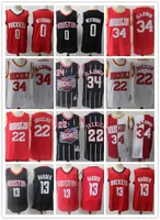 Basketballerseys Houston'Rockets''Men Jersey Hakeem 34 Olajuwon Clyde 13 James Harden 0 Russell Westbrook 22 Drexler Basketball Shorts