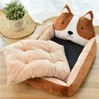 Kennels Cartoon Dog Bed Mat doux Small Medium Kennel Mignon Pet Winter Cat chaud Cat fournit en gros